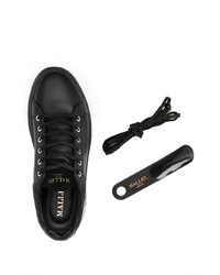 Мужские черные кожаные низкие кеды от Mallet