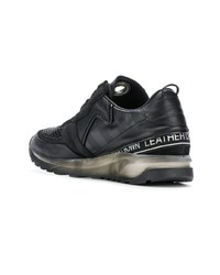 Мужские черные кожаные низкие кеды от Leather Crown