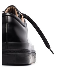 Мужские черные кожаные низкие кеды от Auxiliary