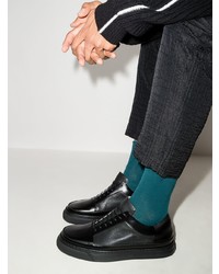 Мужские черные кожаные низкие кеды от Auxiliary