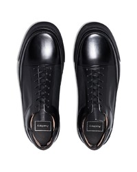 Мужские черные кожаные низкие кеды от Auxiliary