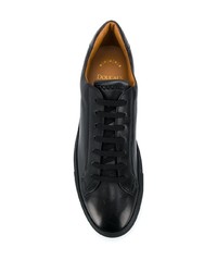 Мужские черные кожаные низкие кеды от Doucal's