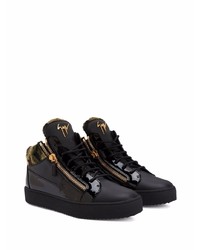 Мужские черные кожаные низкие кеды от Giuseppe Zanotti