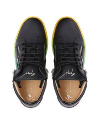 Мужские черные кожаные низкие кеды от Giuseppe Zanotti