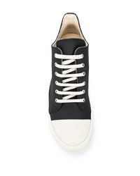 Мужские черные кожаные низкие кеды от Rick Owens DRKSHDW