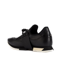 Мужские черные кожаные низкие кеды от Artselab