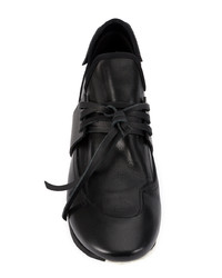 Мужские черные кожаные низкие кеды от Artselab