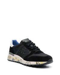 Мужские черные кожаные низкие кеды от Premiata