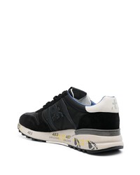 Мужские черные кожаные низкие кеды от Premiata