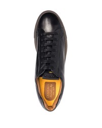 Мужские черные кожаные низкие кеды от Doucal's