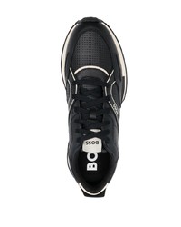 Мужские черные кожаные низкие кеды от BOSS