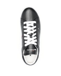 Мужские черные кожаные низкие кеды от Kiton
