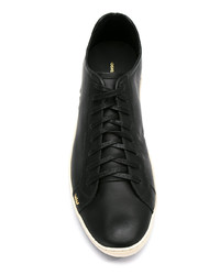 Мужские черные кожаные низкие кеды от OSKLEN