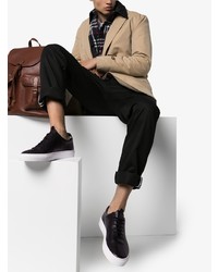 Мужские черные кожаные низкие кеды от Grenson