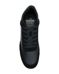 Мужские черные кожаные низкие кеды от Versace Jeans