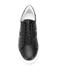 Мужские черные кожаные низкие кеды от Corneliani