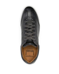 Мужские черные кожаные низкие кеды от Magnanni