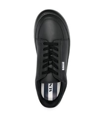 Мужские черные кожаные низкие кеды от Sunnei