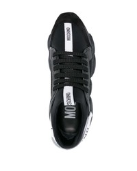 Мужские черные кожаные низкие кеды от Moschino