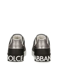 Мужские черные кожаные низкие кеды от Dolce & Gabbana