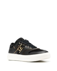Мужские черные кожаные низкие кеды от Salvatore Ferragamo