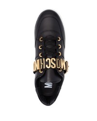 Мужские черные кожаные низкие кеды от Moschino