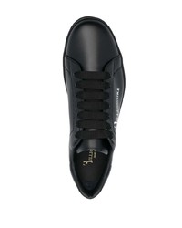 Мужские черные кожаные низкие кеды от Billionaire