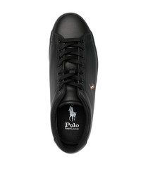Мужские черные кожаные низкие кеды от Polo Ralph Lauren