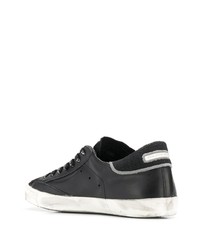 Мужские черные кожаные низкие кеды от Philippe Model