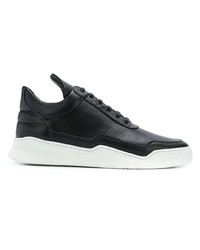 Мужские черные кожаные низкие кеды от Filling Pieces