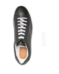 Мужские черные кожаные низкие кеды от Doucal's