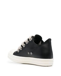 Мужские черные кожаные низкие кеды от Rick Owens