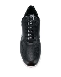 Мужские черные кожаные низкие кеды от Billionaire