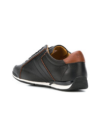 Мужские черные кожаные низкие кеды от BOSS HUGO BOSS