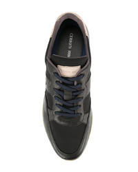 Мужские черные кожаные низкие кеды от Cerruti 1881