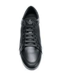 Мужские черные кожаные низкие кеды от Emporio Armani