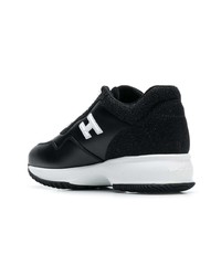 Женские черные кожаные низкие кеды от Hogan