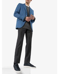 Мужские черные кожаные низкие кеды от Santoni