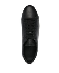 Мужские черные кожаные низкие кеды от Emporio Armani