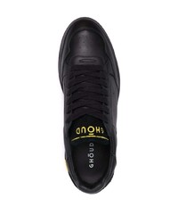 Мужские черные кожаные низкие кеды от Ghoud