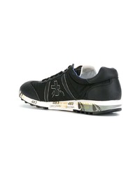 Мужские черные кожаные низкие кеды от Premiata