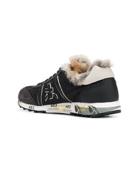 Мужские черные кожаные низкие кеды от White Premiata