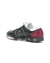 Мужские черные кожаные низкие кеды от Premiata