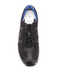 Мужские черные кожаные низкие кеды от Premiata