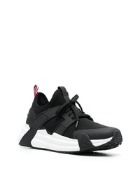 Мужские черные кожаные низкие кеды от Moncler