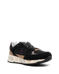 Мужские черные кожаные низкие кеды от Premiata