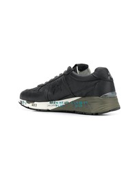 Мужские черные кожаные низкие кеды от Premiata