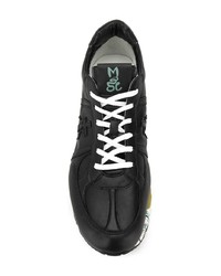 Мужские черные кожаные низкие кеды от White Premiata