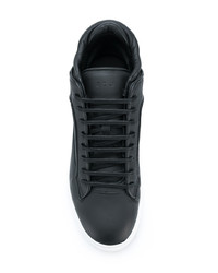 Мужские черные кожаные низкие кеды от Etq.