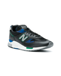 Мужские черные кожаные низкие кеды от New Balance